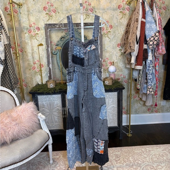 🆕 Oli & Hali Washed Multi‎ Patchwork
Tencel Overall wear Wide Leg OR jogger - Picture 3 of 10